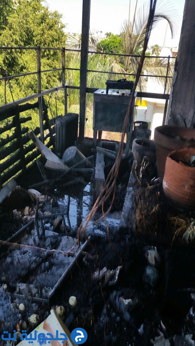 حريق في منزل في جلجولية